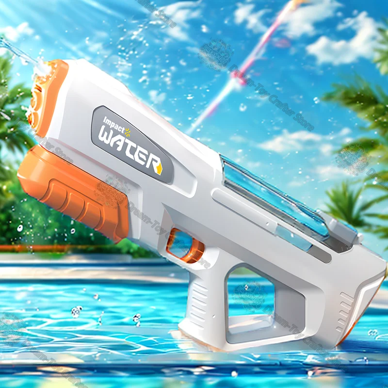

Electric Water Gun Toy for Kids Automatic Suction Large Size Pull Type Blaster Self Loading Outdoor Soaker Splash Shooting Play