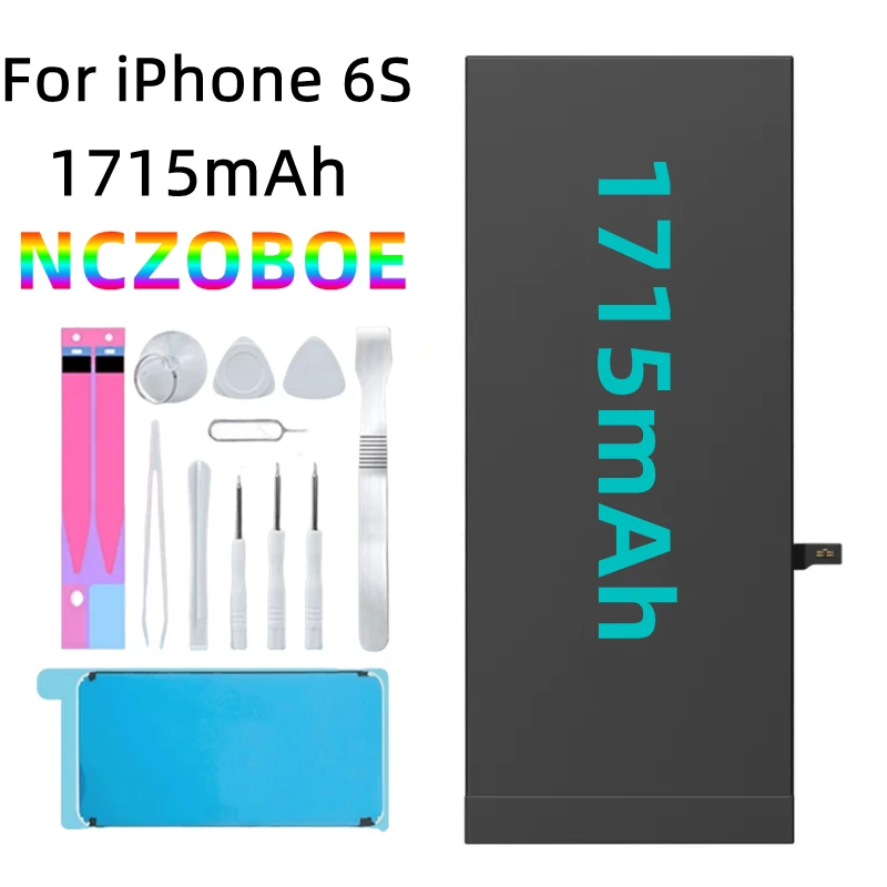 NCZOBOE For IPhone Battery x 6s 7 6 8 8Plus XS/11/12 Rechargeable Bateria With Tools Real High Capacity Replacement 0 Cycle