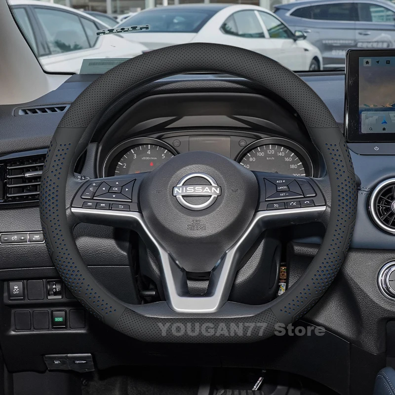 

Leather Car Steering Wheel Cover For Nissan Qashqai j10 j11 j12 2025 Non-slip Auto Steering Wheel Nissan Qashqai Accessories