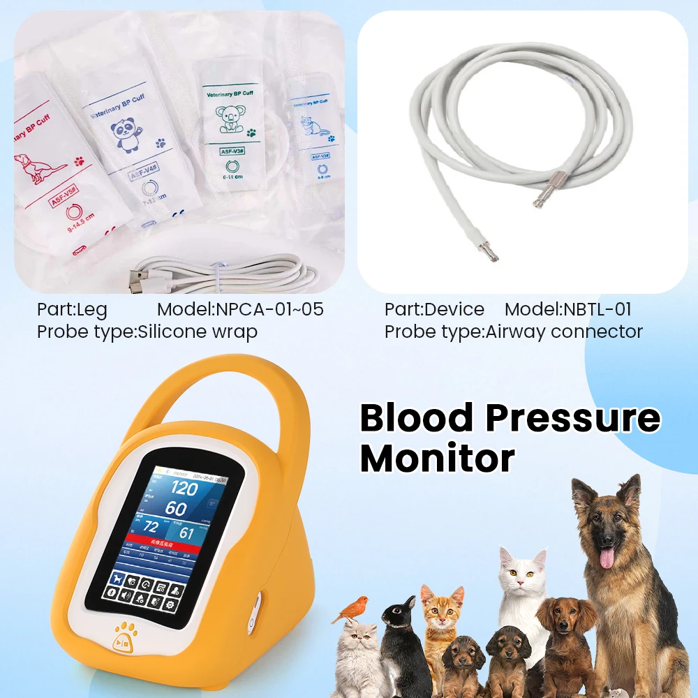 

Портативный ветеринарный сфигмоманометр, ветеринарный монитор артериального давления для больниц для домашних животных, клиники, мониторинг здоровья животных