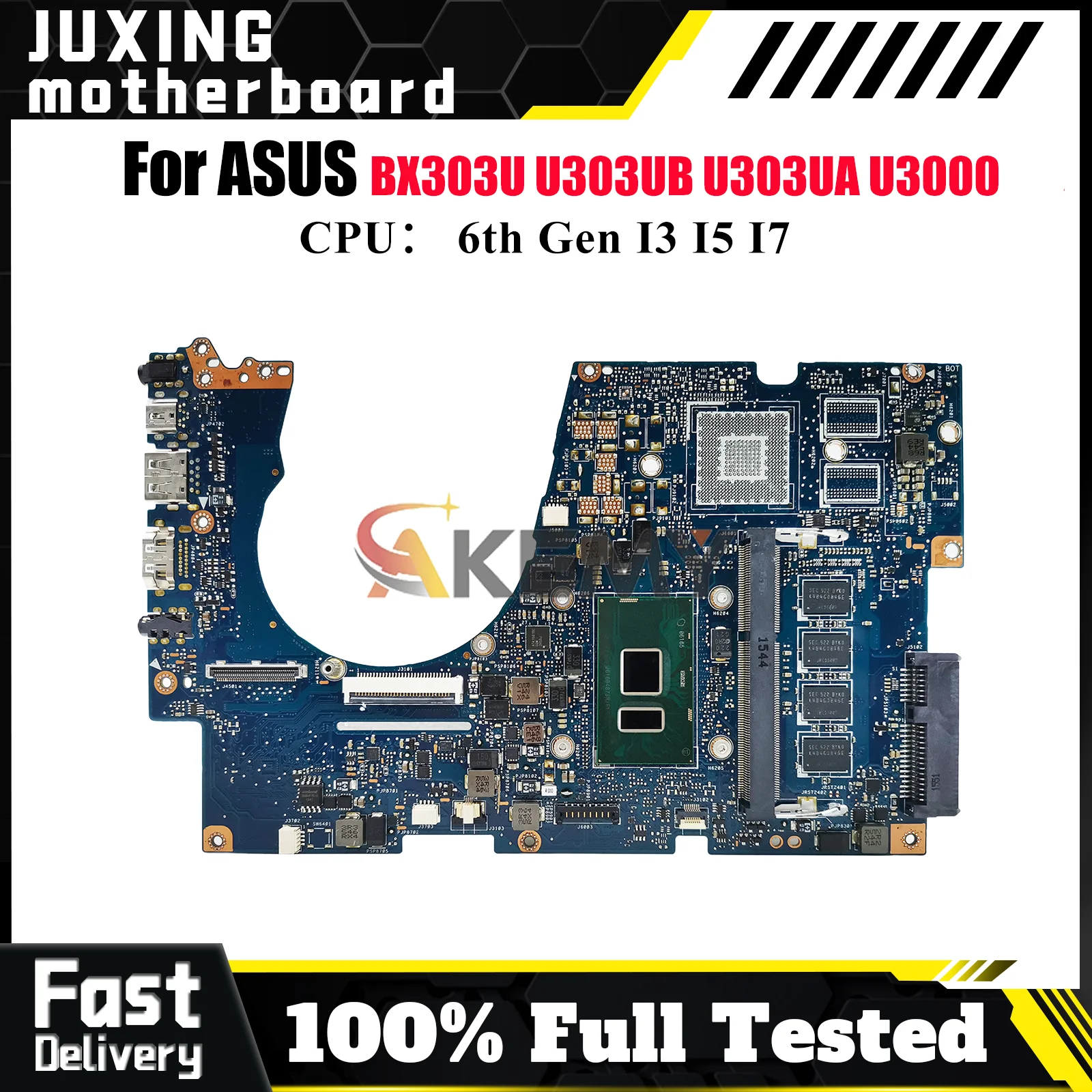 

UX303UA Laptop Motherboard For ASUS ZenBook UX303U U303UA U3000 BX303U U303UB UX303UA UX303UB Mainboard W/ I3 I5 I7 CPU tests OK