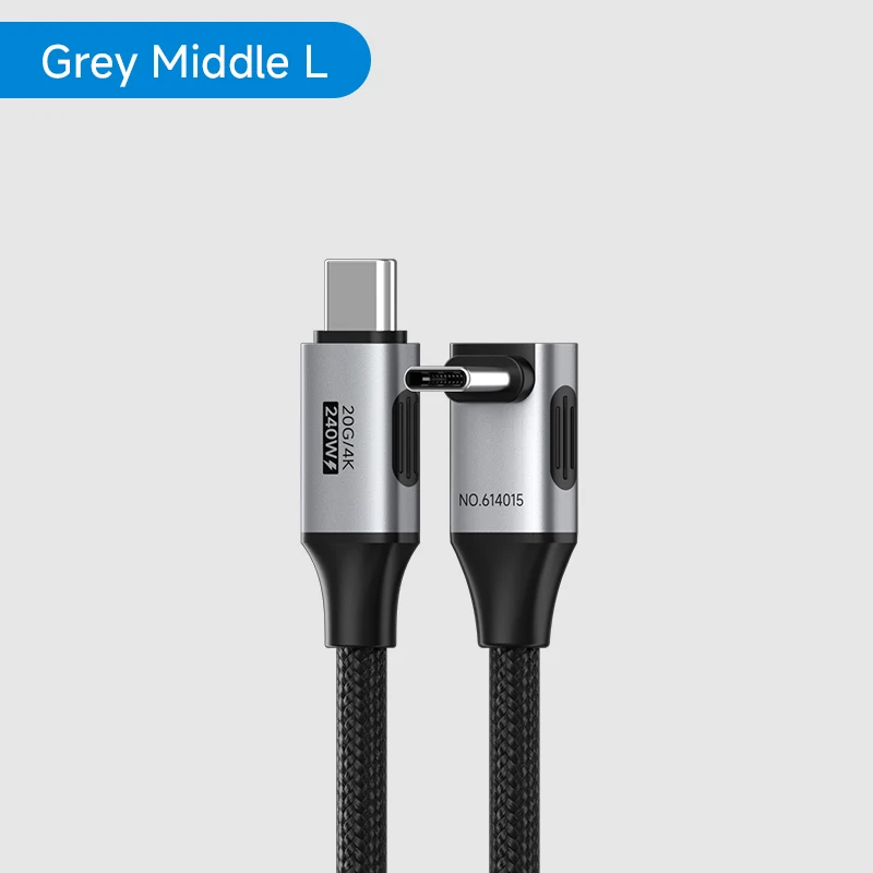 Hagibis USB-C zu USB-C Rechtwinkliges Kabel 240W 90 Grad Typ-C Auto-Schnellladekabel 80Gbps für Thunderbolt 5 iPhone Macbook