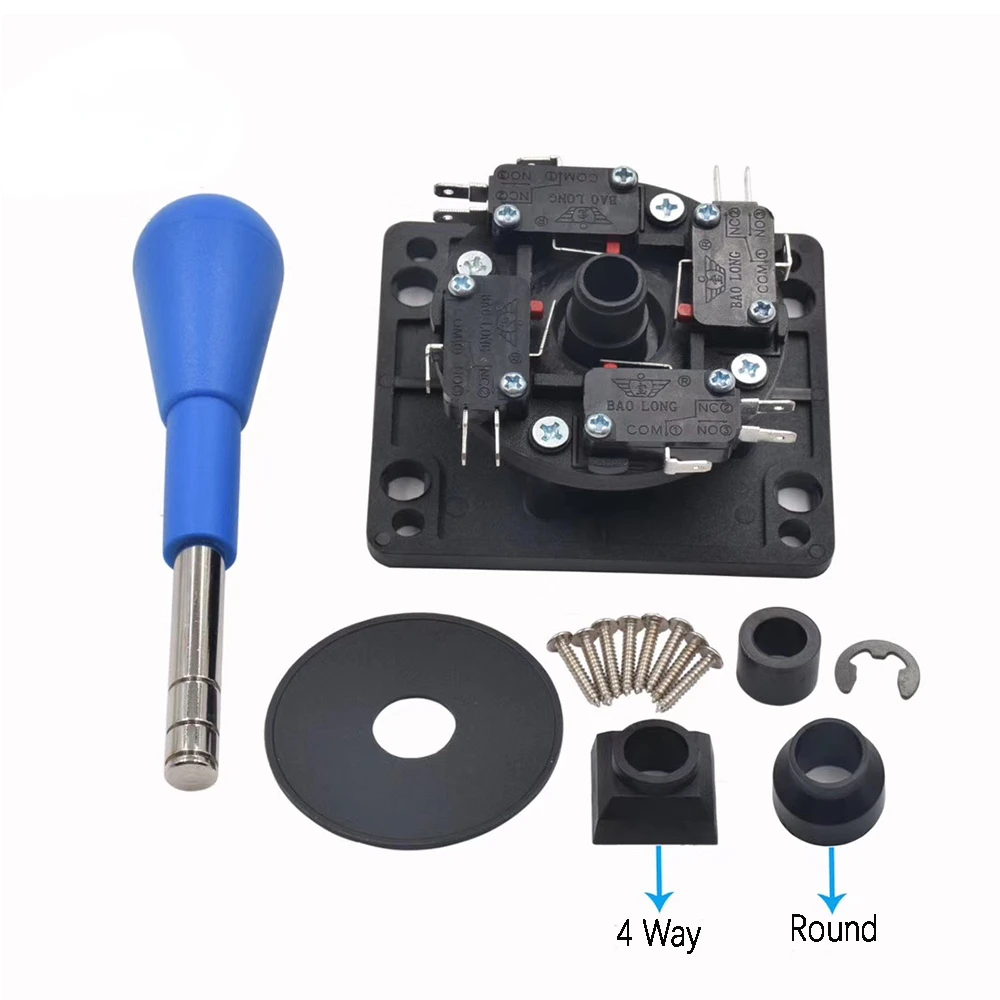 DIY Arcade HAPP Style Precision Joystick 2Pin Switchable 4/8 way Operation, With Multi color Elliptical Handle for Game Machine