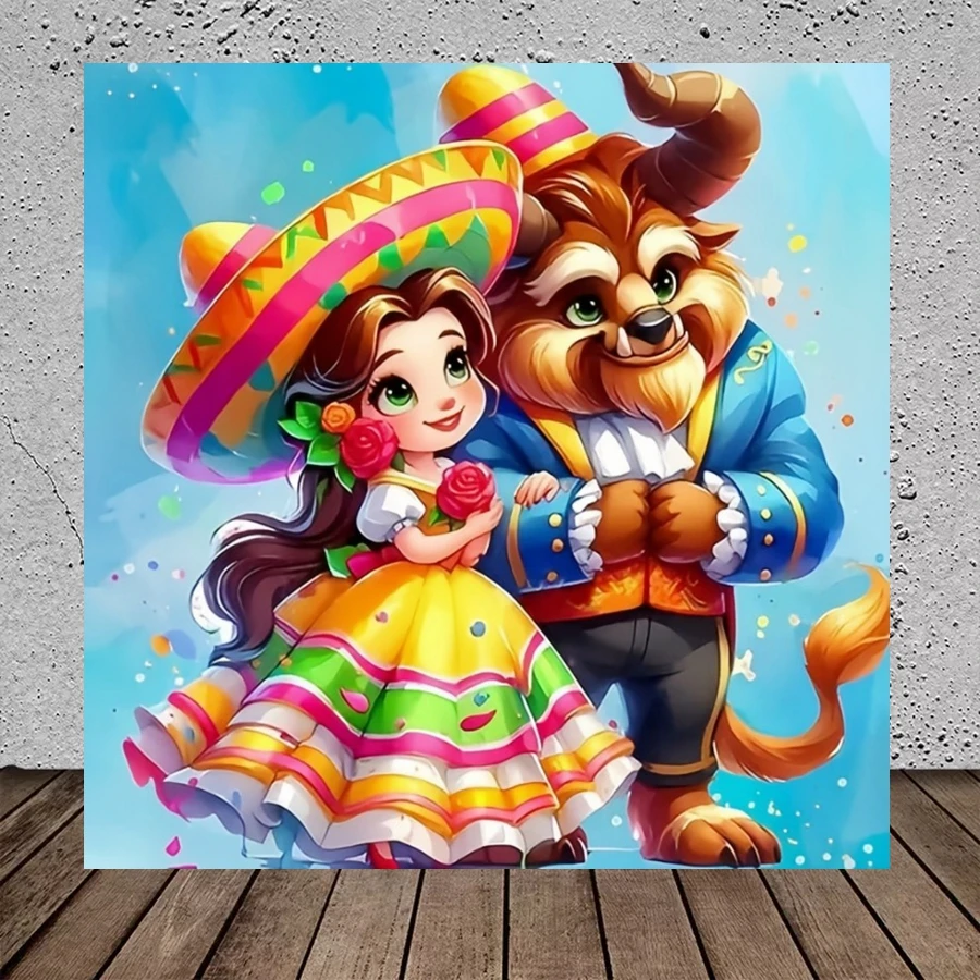 Disney Diamond Painting Stitch Groot Beauty And The Beast Mosaic Wall Stickers Cartoon Painting New Arrival Garden Decorations