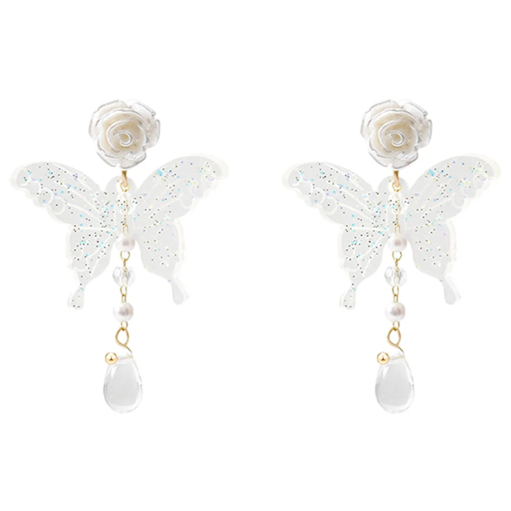 

1 Pair Women Elegant Dangle Aesthetic Jewelry Trendy Butterfly Fashion Statement Teen Earrings For Girls Trendy Long Earrings