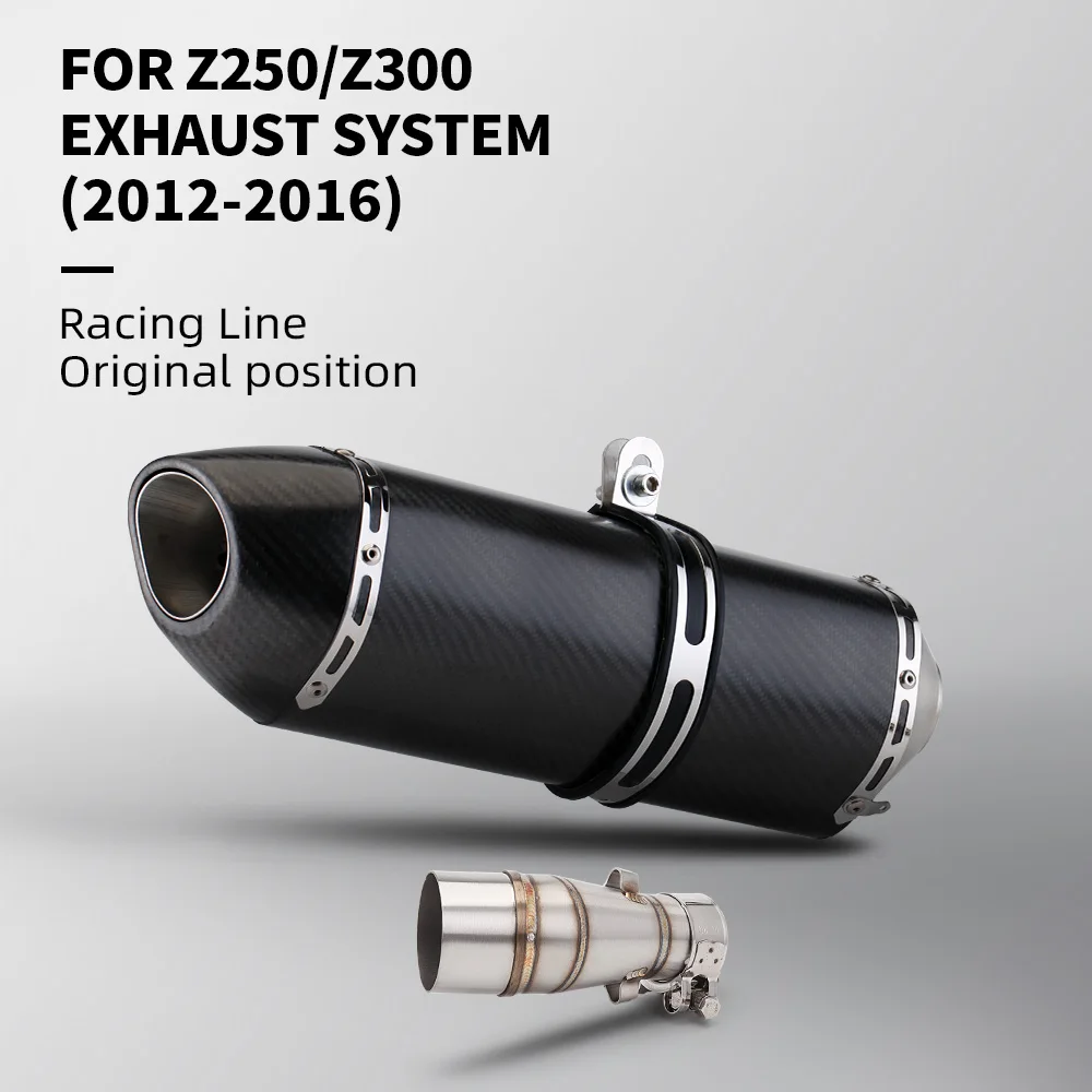 

Motorcycle Middle Link Pipe Exhaust System Slip-On Adapter For Z250 Z300 2012-2016 Parts