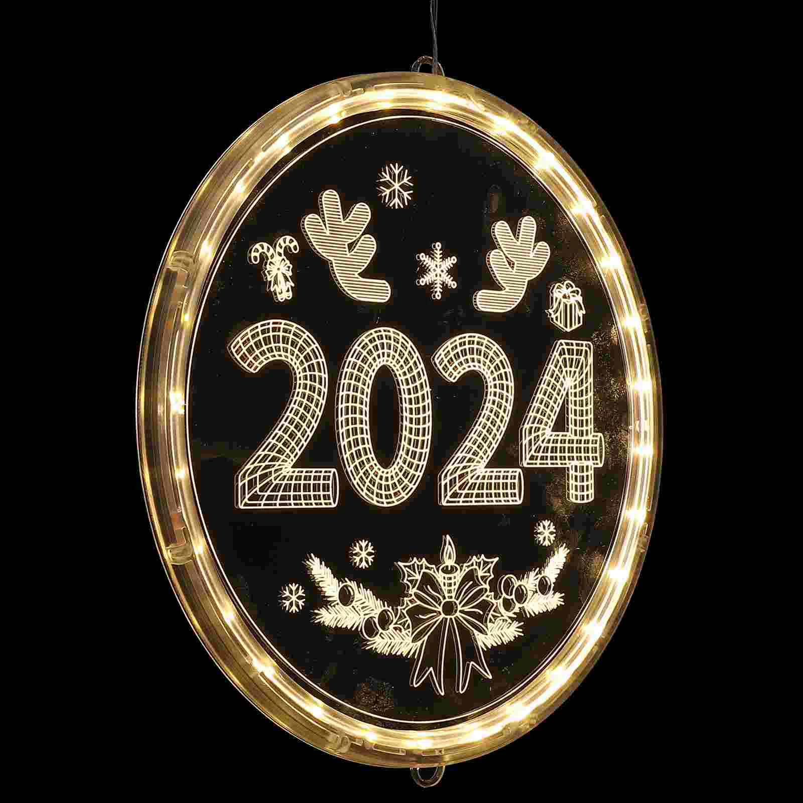 

Christmas Decoration String Lights Gifts Silhouette Xmas Hanging Ornament Wall Plastic Outdoor Decorations Party