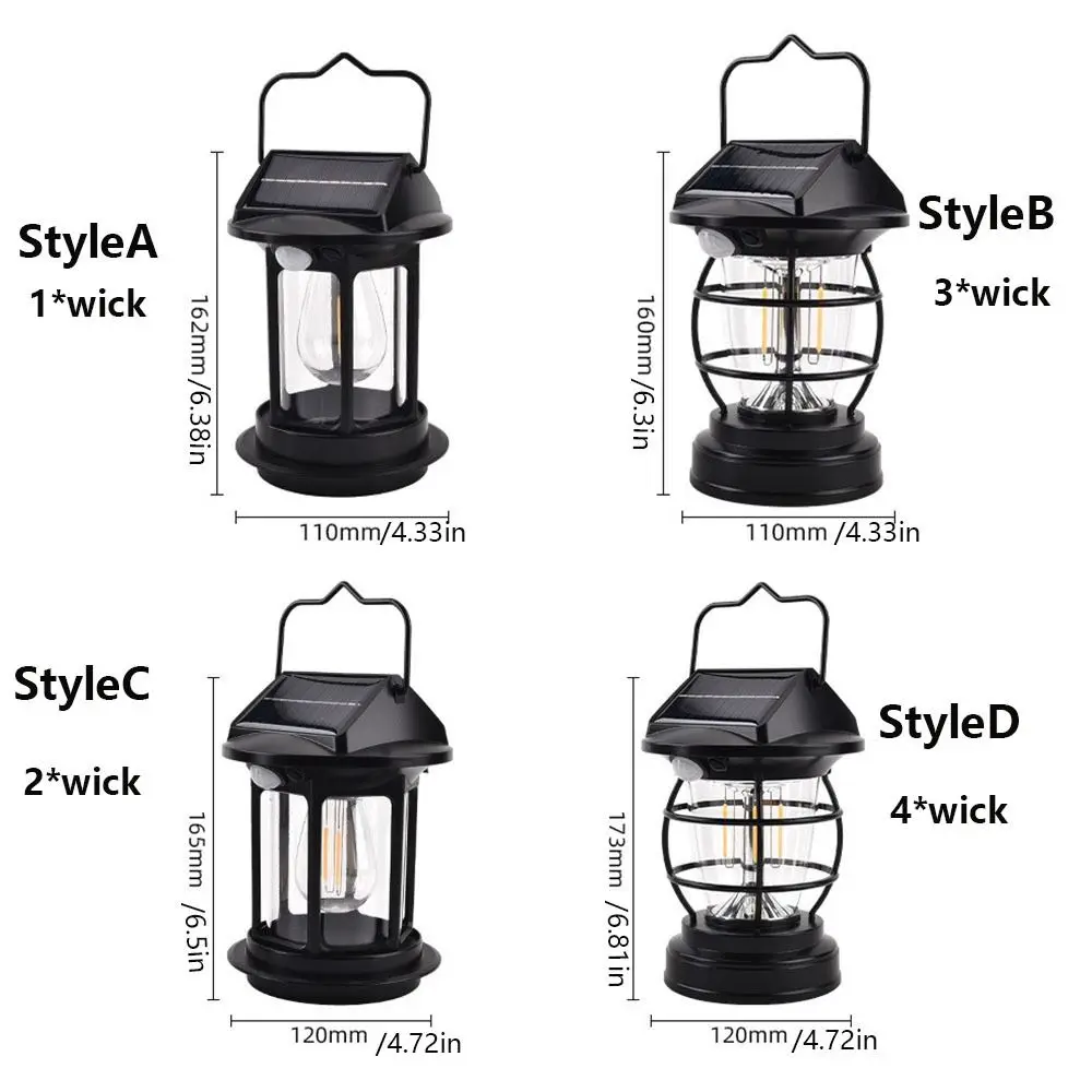 with Handle Solar Camping Lantern High Brightness Motion Sensor Camping Light Waterproof Type-C Rechargeable Solar Horse Light
