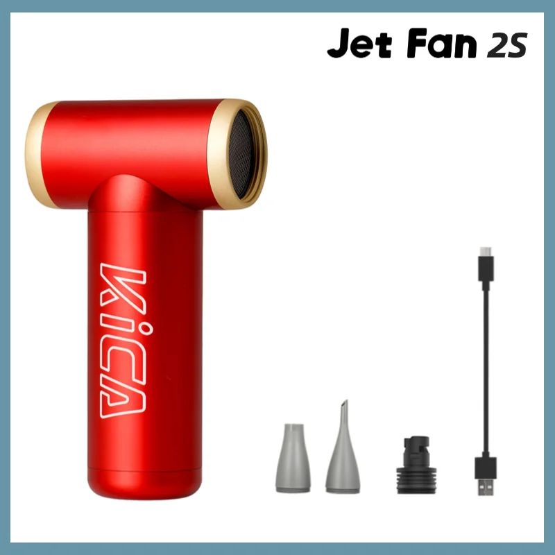 KiCA JetFan 2S Draagbare Luchtblazer 117000RPM Oplaadbare Mini Ventilator, Metalen Behuizing Extreme Modus, Kamperen Wandelen BBQ Buitengereedschap