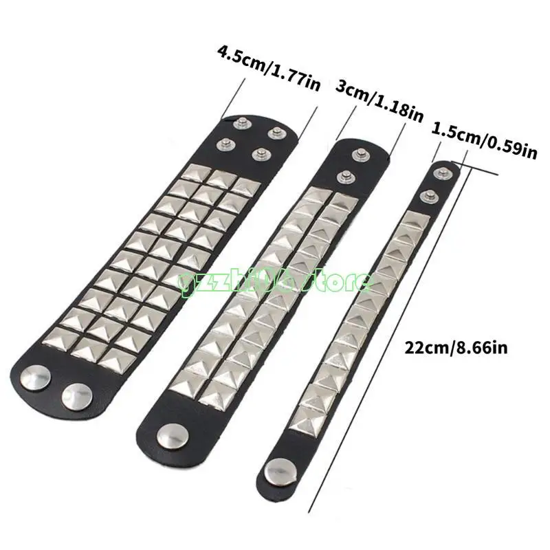 T5UF أنيقة سوار الصخرة البانك المربع مسربات البانك معصم المجوهرات القوطية العصرية مناسبة للفردية والراحة #6