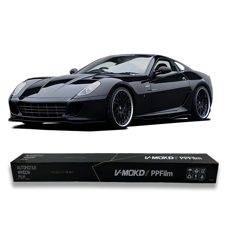 

7.5mil Glossy Black TPU PPF Automotive Self-Healing Paint Protection Film Body Position Direct Factory Sales Black Warrior Film