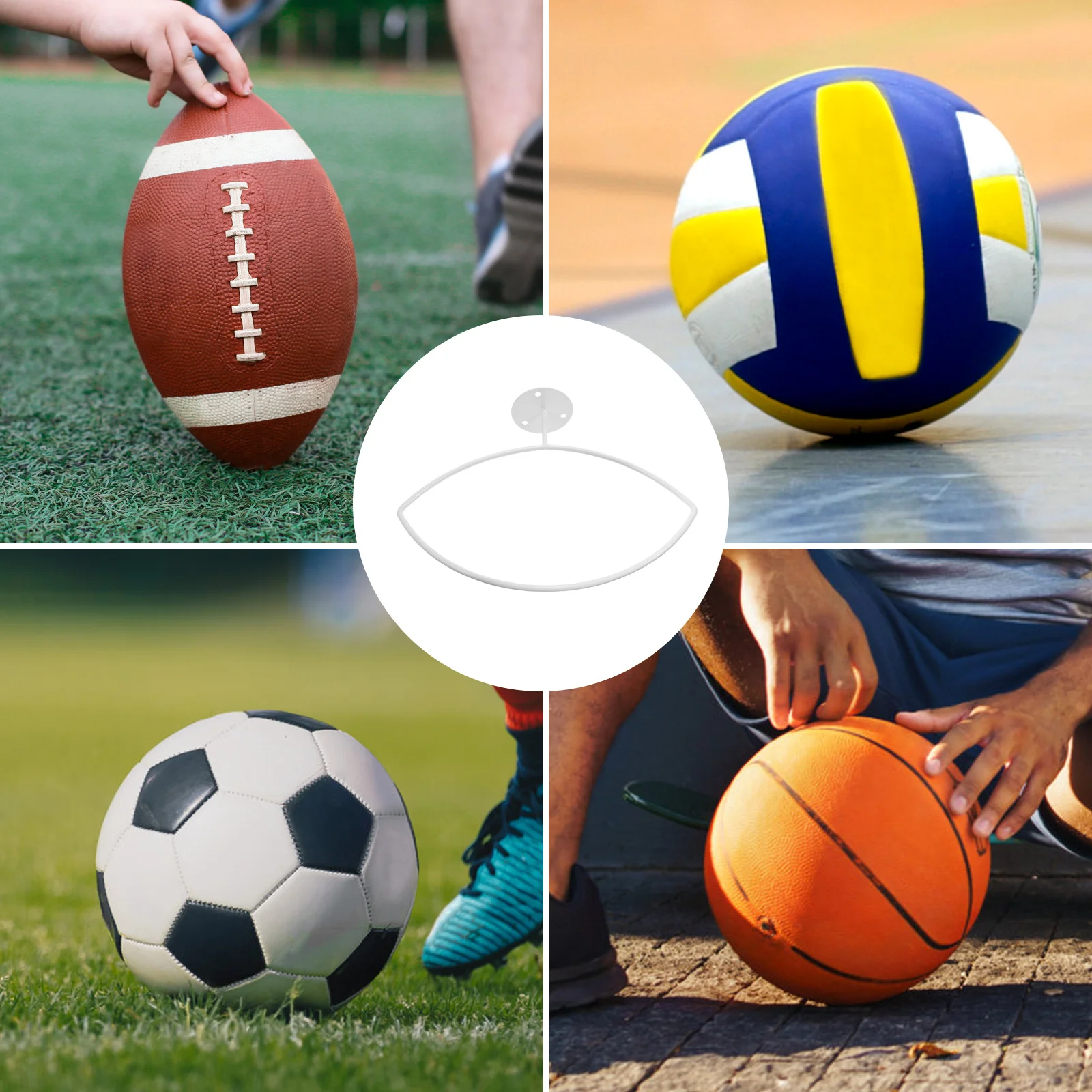 

1 Set Wall Mounted Holder For Football Volleyball Display Durable Iron Storage Rack Home Bedroom Shop Decoration Multi Purpose