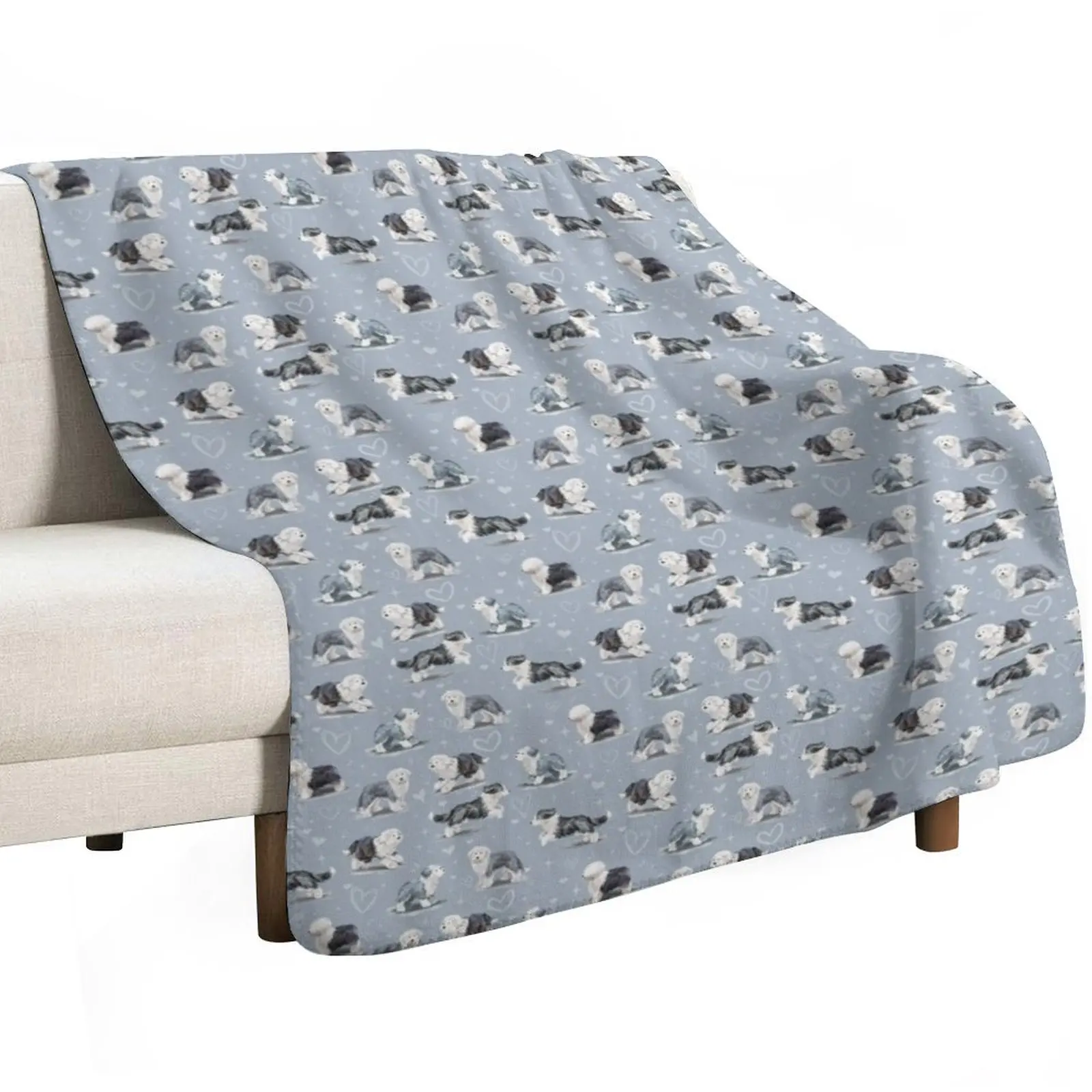 The Old English Sheepdog Throw Blanket Comforter Plaid Large for sofa christmas gifts halloween Blankets