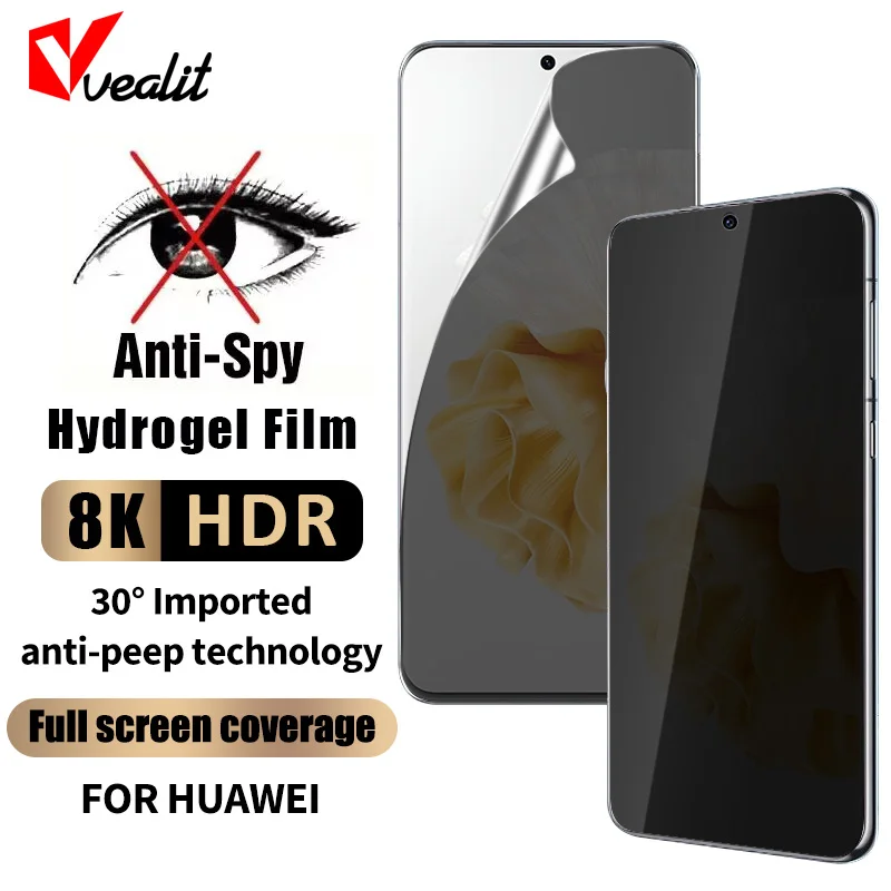 

3D Privacy Anti-Spy Hydrogel Film For Huawei P60 P50 P40 P30 Pura 70 Ultra Screen Protector For Huawei Mate 60 50 40 30 Pro Plus