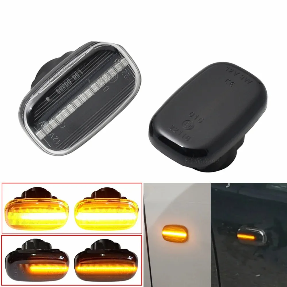 2 Piezas de Luces Laterales LED Dinámicas para Toyota Hilux, Corolla, Harrier, Yaris, Avensis, Probox, Fielder, Lexus GS, RX 300, 330, 350