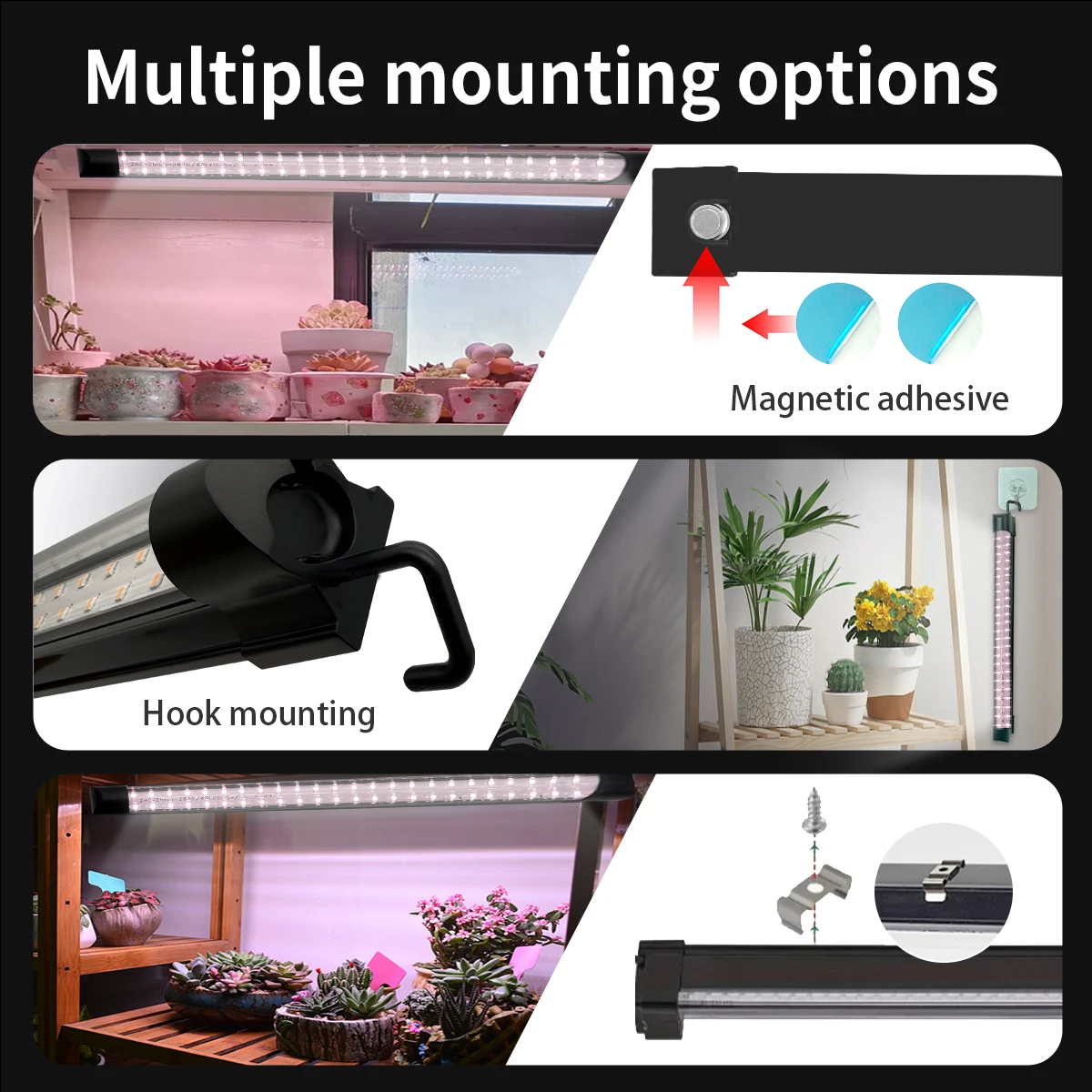 مصباح نمو LED - مصباح نباتي كامل الطيف - شتلات مائية داخلية ومصباح إضاءة تكميلي لرف الزهور - مصباح إطار #4