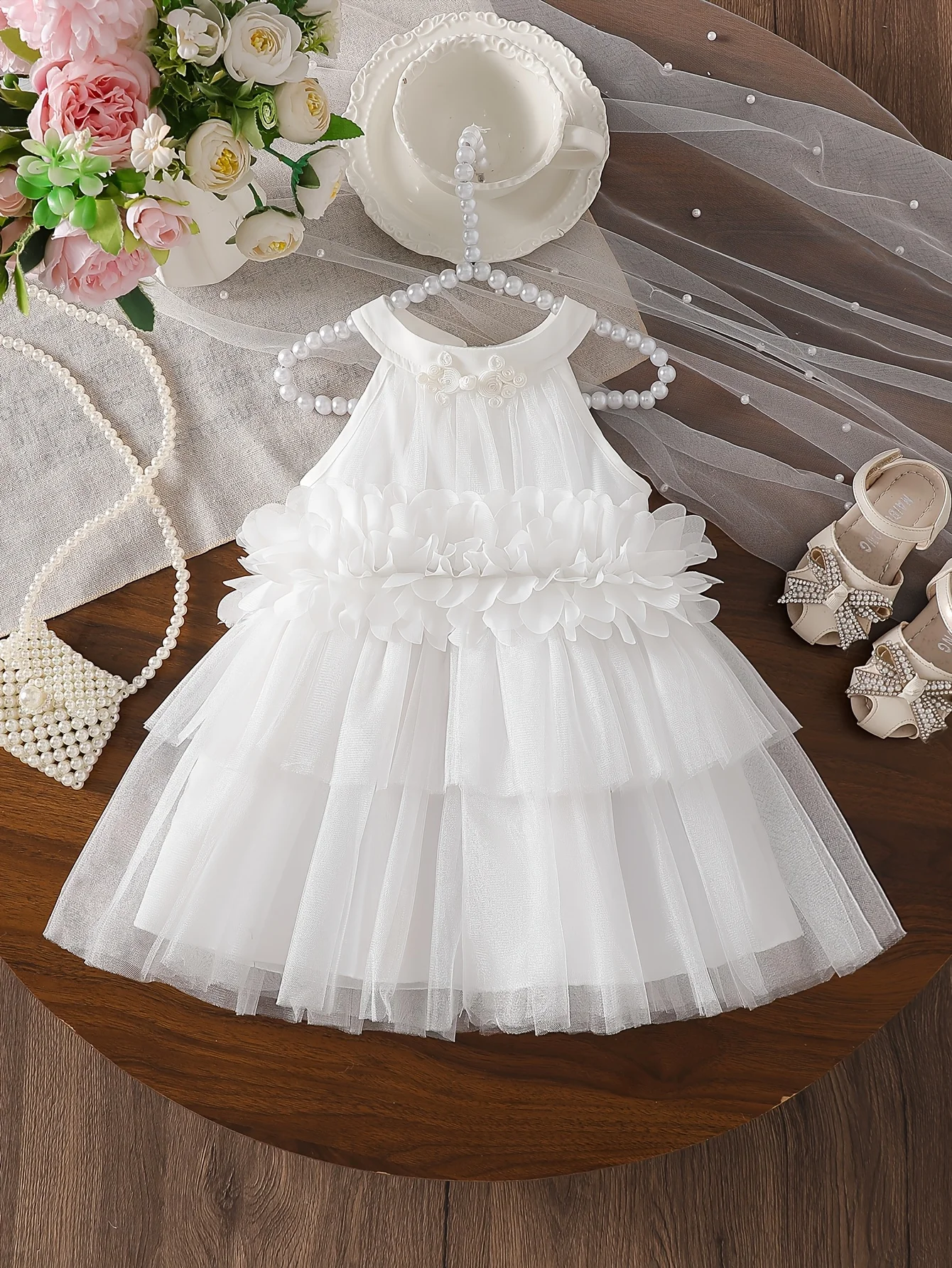 

Летнее платье-пачка для девочки с тюлевой юбкой, в стиле принцессы, для особых случаев и прогулок, подарок на день рождения и День святого Валентина