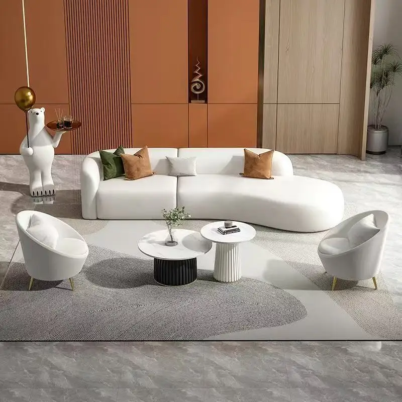 

Italian style, light luxury, curved, sofa, Nordic, simple, technical cloth, living room