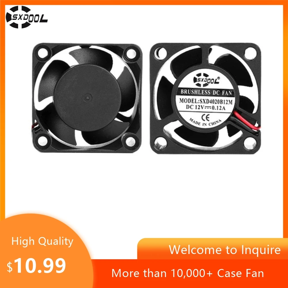 

2 шт. SXDOOL охлаждающий вентилятор 40 мм 24 В 12 В 4020 мини-корпус компьютера с двойным шарикоподшипником втулка 2 контакта 4 см 40x40x20 мм