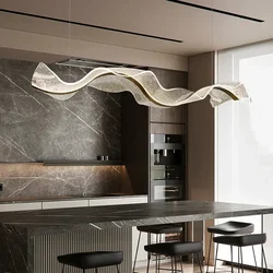 Plafonnier Led suspendu avec ruban en acrylique, design moderne, Luminaire décoratif d'intérieur, idéal pour un salon, une salle à manger ou une cuisine