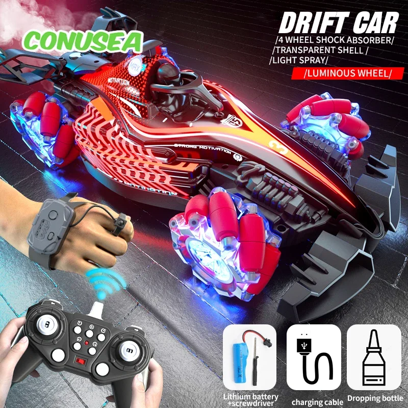 

JJRC Rc Drift Car Racing Stunt Cars Sound Led Lights 2.4G Gesture Remote Control Spray Electric Vehicle Children Toys for Boys