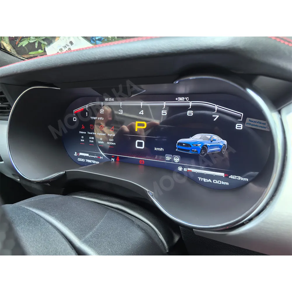 For Ford Mustang 2015-2023 Car LCD Dashboard Digital Cluster Virtual Cockpit Instrument Speedometer Multifunctional