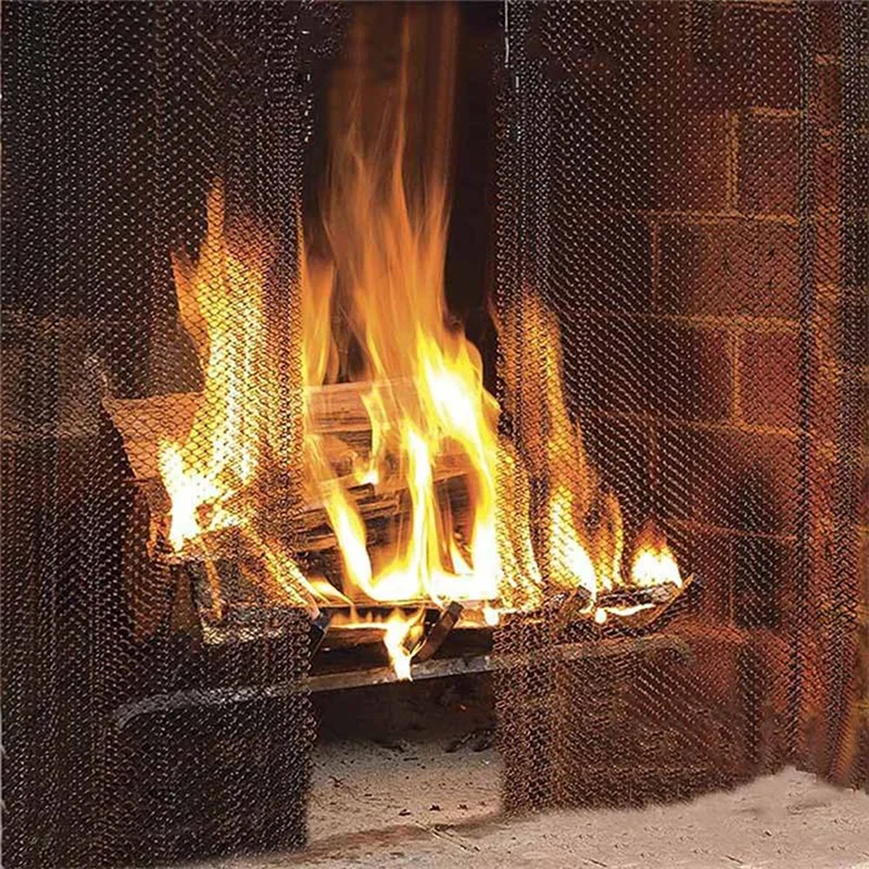 A68P-Fireplace Screen Curtains Prevent Damage To Your Fireplace Carpet Fireplace Screens Fireplace Screen Tools