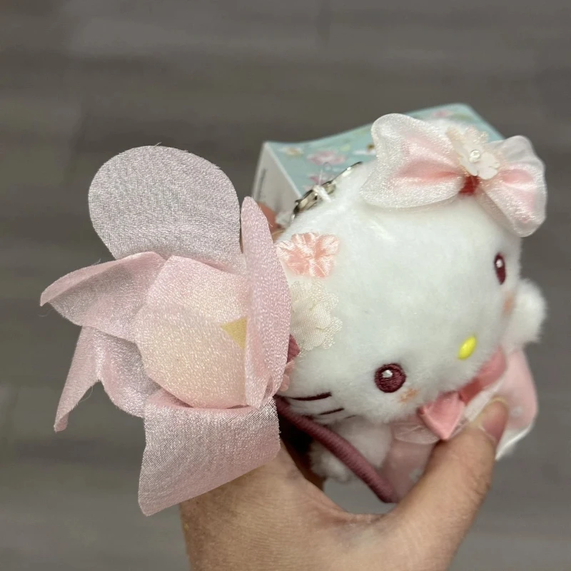 Plush Toy Limited Black Leather Kt Cat Pendant Uniform Kt Cat Backpack Hanging Decoration Keychain Pendant Cotton Filling Gift