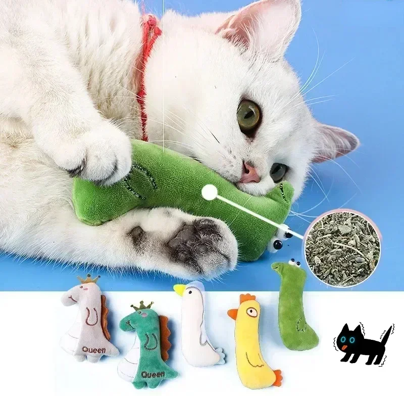 Katzenminze-Katzenspielzeug mit Plüsch-Katzenminze-Spielzeug für Kätzchen, Zahnreinigung, Daumenkissen, Kauspielzeug, Krallen-Daumenbeißer, Haustierzubehör