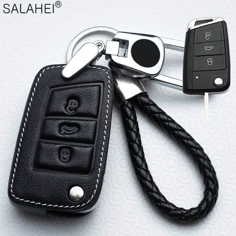 

Car Key Case For VW Volkswagen Polo Golf 4 5 6 7 T5 Passat B6 B5 B8 Magotan For Skoda Octavia A5 A7 Kodiaq Seat Leon Ibiza Ateca