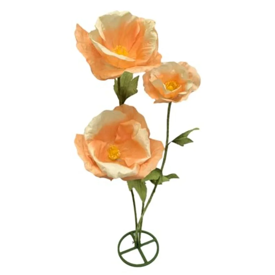 

3PCS Giant Fake Artificial Flowers Indoor Decoracion Set - 80 Inchs Adjustable Waterproof 3D Paper Faux Large Flowers Outdoor D