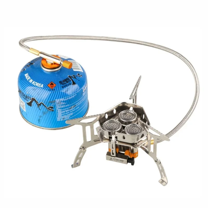 

Outdoor Camping Portable Three Head Stove Camping Stove Camping Picnic Burner Outdoor Picnic Foldable Gas Stove