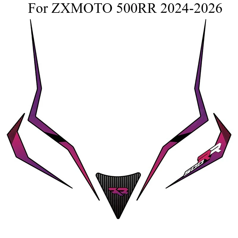 

Для ZXMOTO 500RR 2024-2026: Комплект наклеек с гоночными полосами на весь корпус – полосы на ветровое стекло, защита края топливного бака, графика на боковых панелях