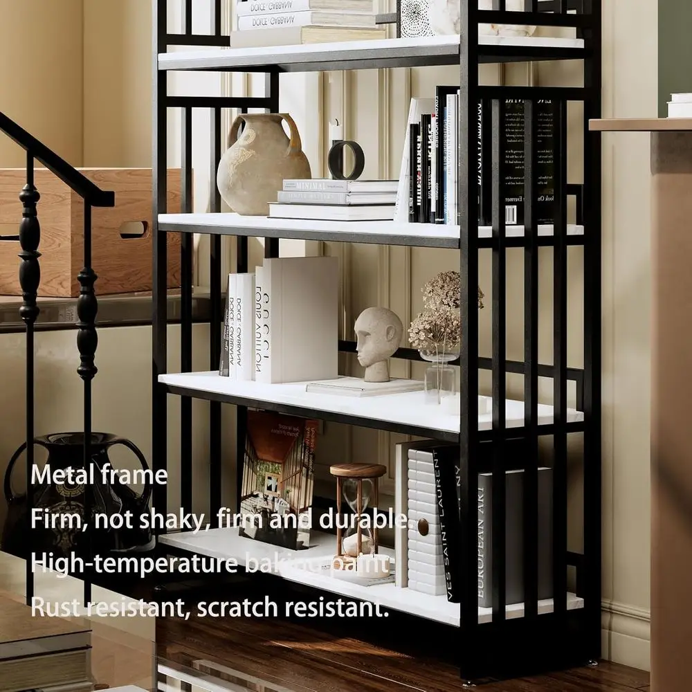 منظم رف كتب بطول 6 طبقات 72 بوصة للأقراص المضغوطة والأفلام والكتب - تخزين حديث للمكتب المنزلي وغرفة النوم وغرفة المعيشة #5