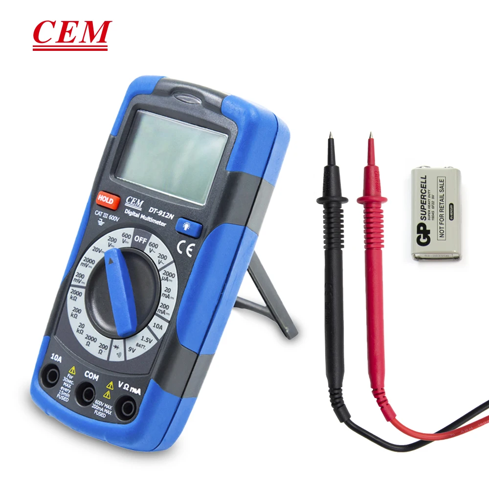 912N Compact Digital Multimeter 2000 Counts 10MHz Automatic Range Multi-Function CEM Industrial Supplies