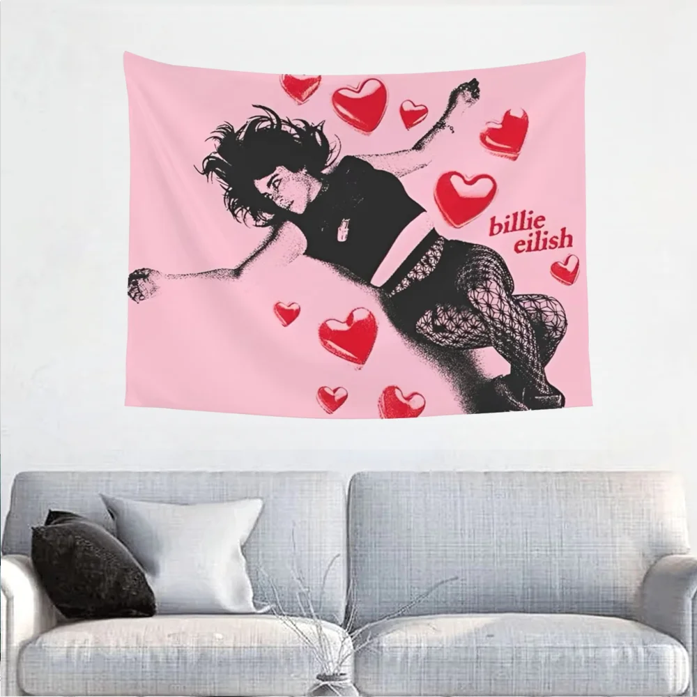 1PC Singer Billies, amerikanische Flagge, Wohnzimmer-Wandteppich, bunter Stoff, Wandbehang, Raumdekoration, Vorhänge, Retro-Wandteppich