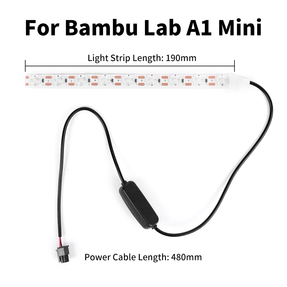 For Bambu lab A1/A1mini Led Light Strip Ra95 Fill light 24V Bambulab 3D Printer Parts Fill Light for A1 Special Light Strip