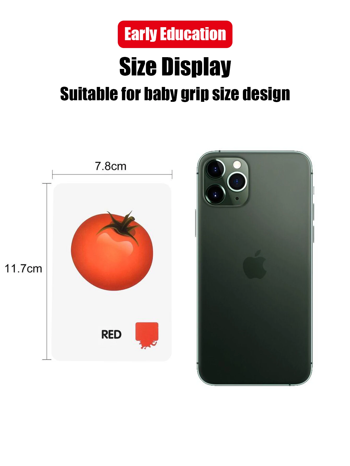 1 set di 36 sussidi per la formazione del vocabolario visivo, illuminazione della prima educazione, colore, verdura e frutta, cognizione