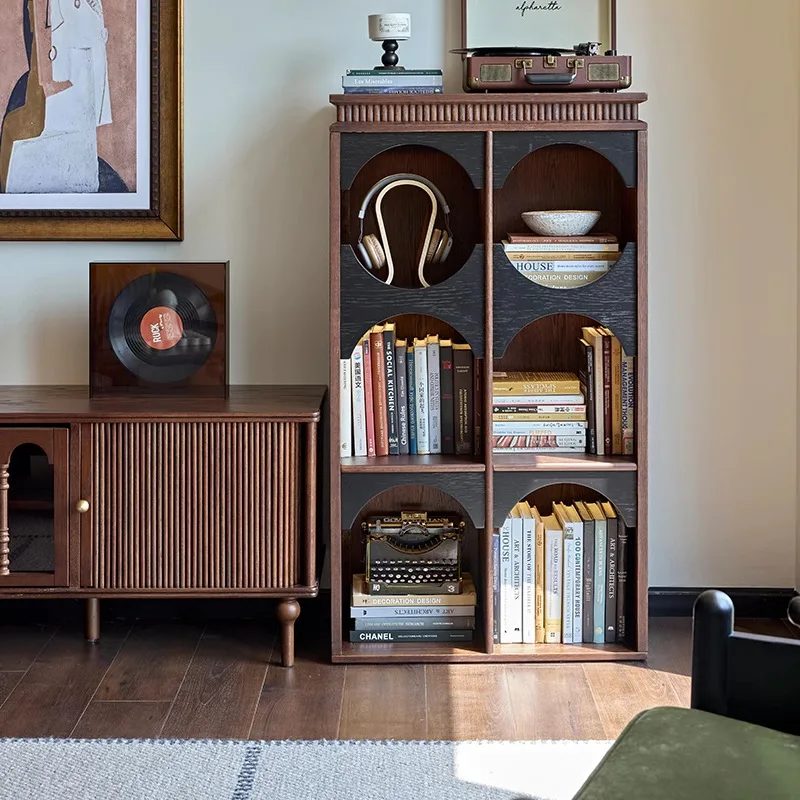 

Chinese retro light luxury solid wood TV next to the cabinet three-layer cabinet