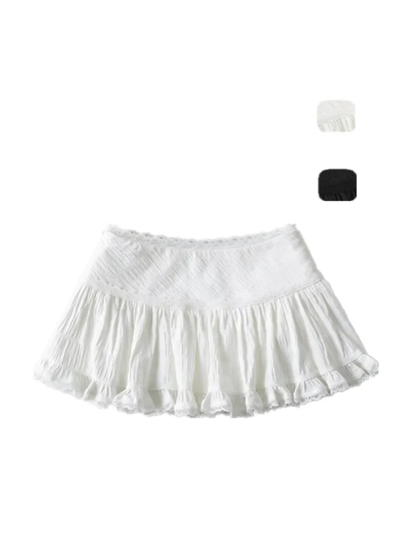 

Ballet Sle Low Waist A-Line Skirt with Heavy Embelliment Lace Trim ort Skirt Cake Skirt Street Sle Summer 2024