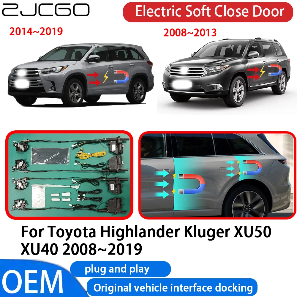 

ZJCGO for Toyota Highlander Kluger XU50 XU40 2008-2019 Car Automatic Electric Soft Close Door Closer System OEM Plug and Play