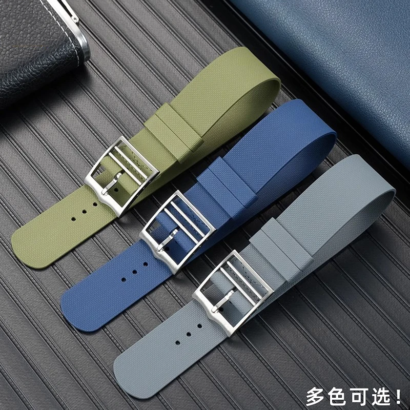 20 มม.21 มม.22 มม.กันน้ํา FKM นาฬิกาสําหรับ TUDOR สไตล์ Ranger Rolex Daytona Omega Fluororubber สายนาฬิกาสร้อยข้อมือผู้ชาย