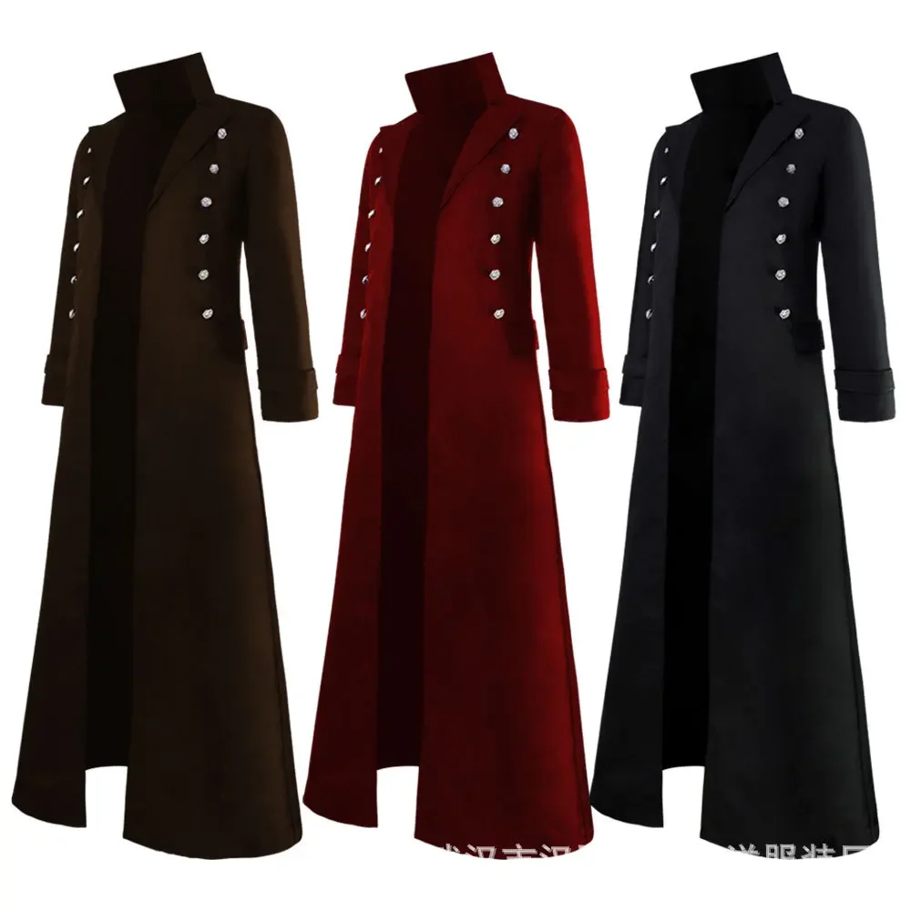 Medievale rinascimentale gotico Plus cappotto Vintage doppiopetto cappotto da palcoscenico