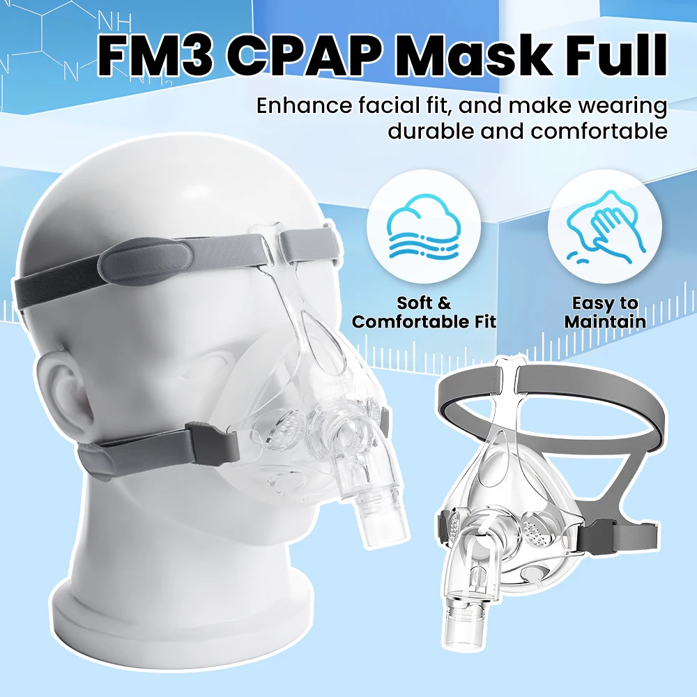 

Nasal Mask CPAP Mask for Sleep Apnea Full Face Mask for CPAP APAP Machine Anti Snoring Full Mask with Headgear Improve Sleep