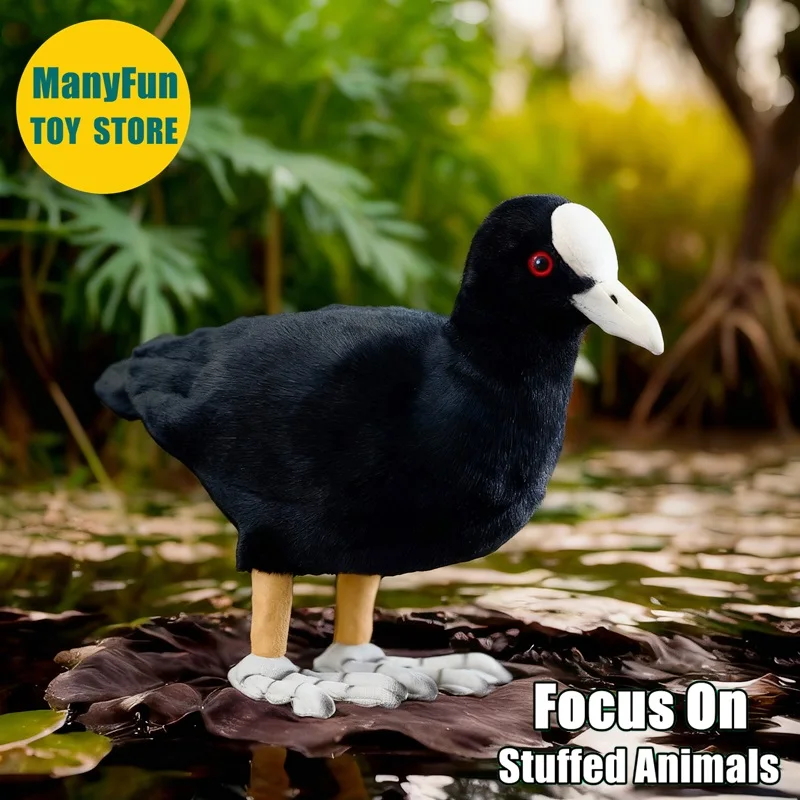

Eurasian Coot Plush Toy Realistic Fulica atra Plushie Lifelike Mud Hen Stuffed Animal Water Rail Simulation Doll Toy Gift