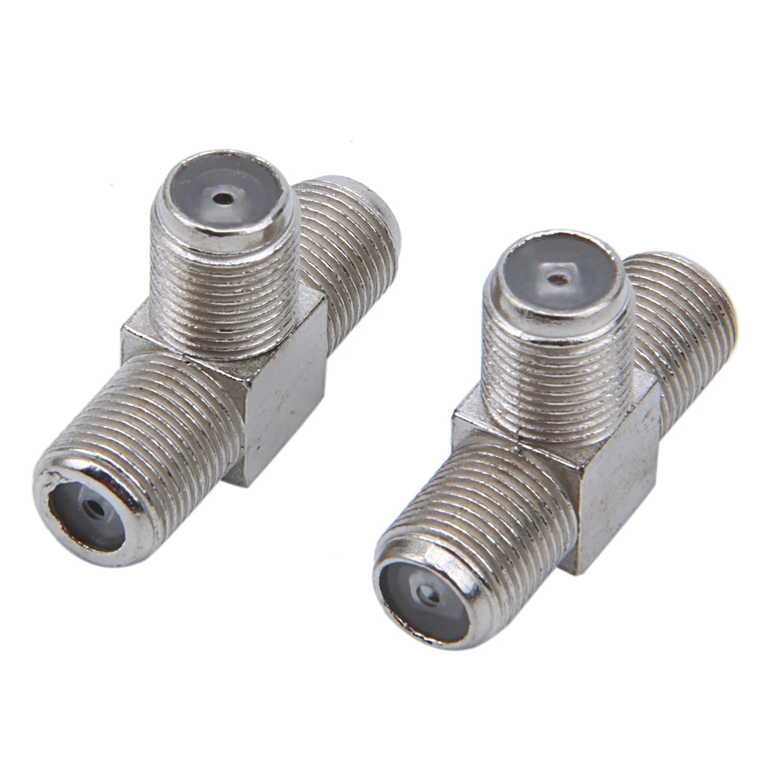 2 PCS 2-Way F-Type Combiner TV Coaxial Connectors RF Adapters Joiners