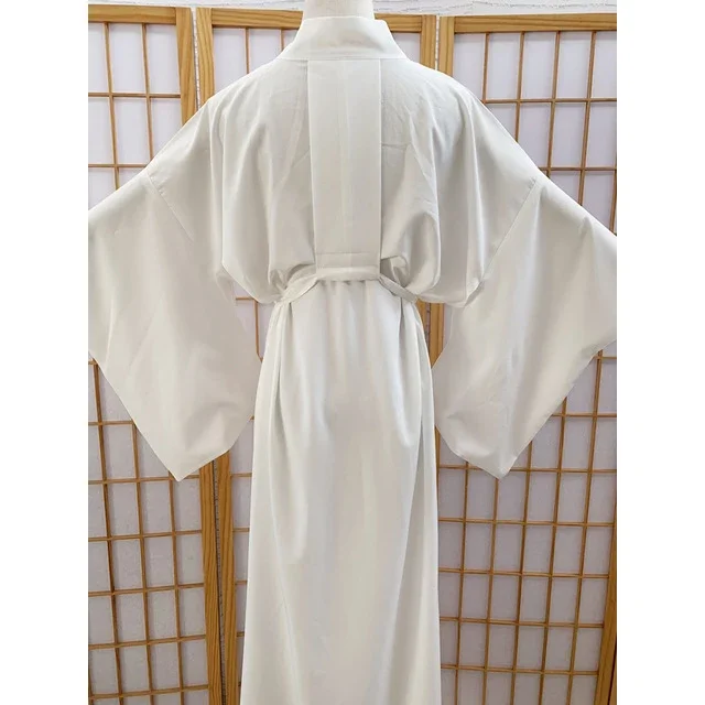 Kimono japonés tradicional para mujer, bata larga Yukata blanca Juban con cinturón para kimonos, accesorios de uso interior