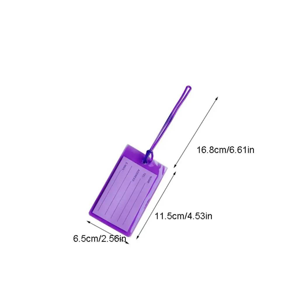 Pvc-Bagagelabel Zachte Instapkaart Kleurrijke Bagagelabels Fluorescerende Reisaccessoires Informatiekaart Reizen