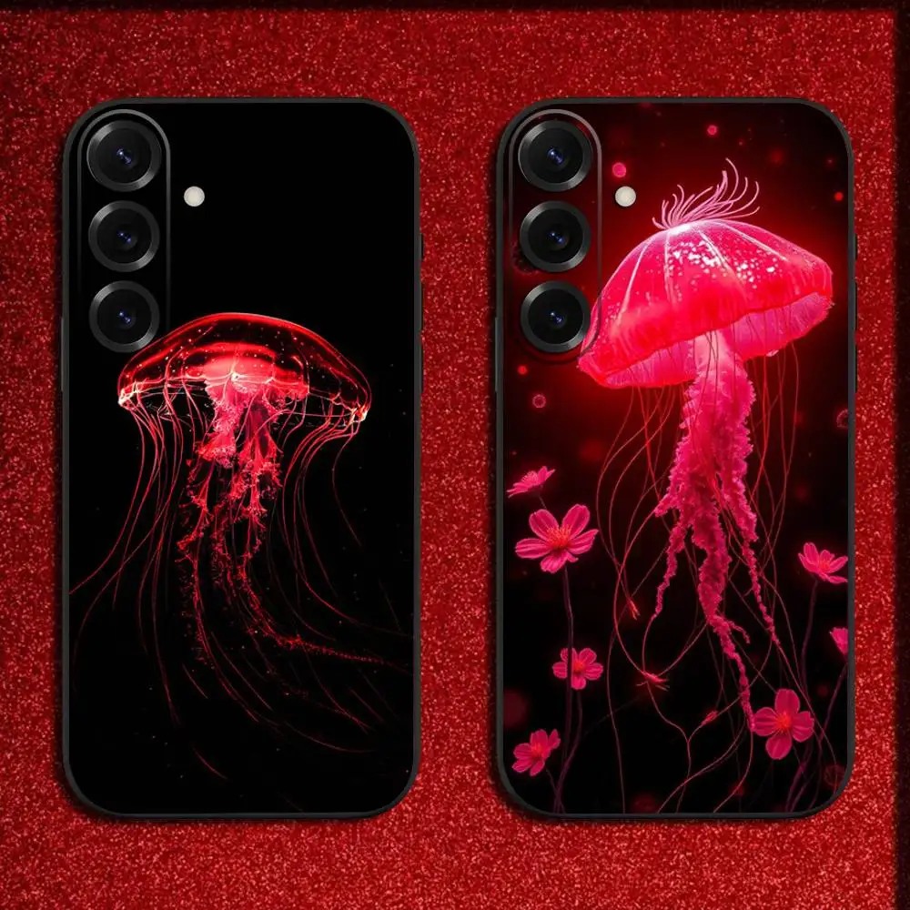 

Glowing jellyfish Phone Case For Samsung S25,S24,S21,S22,S23,S30,Ultra,S20,Plus,Fe,Lite,5G Black Cover
