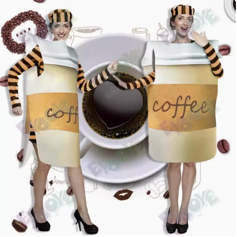 New Arrival Unisex Funny Latte Coffee Mug Fit H155 To180cm Party Cosplay Costume
